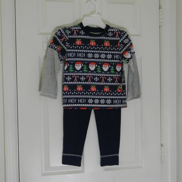Little Rebels 2 Piece Set Christmas Pajamas Santa Boys Size 4 NWT - Picture 1 of 4